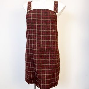 Vintage 80’s Fargo jumper dress plaid wool blend academia